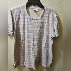 Coolibar Striped Short Sleeve Scoop Neck Top